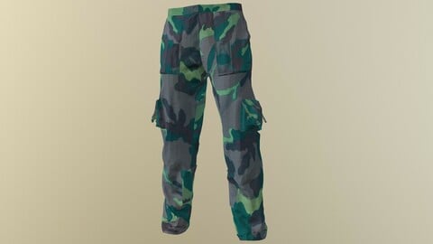 MILITARY CAMO PANTS low-poly PBR