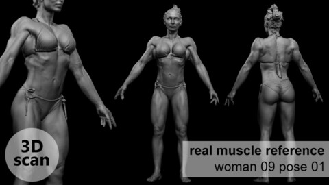 3D scan real muscleanatomy Woman09 pose 01