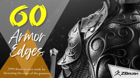 60 IMM Armor Edges for ZBrush (continuously connected edges)