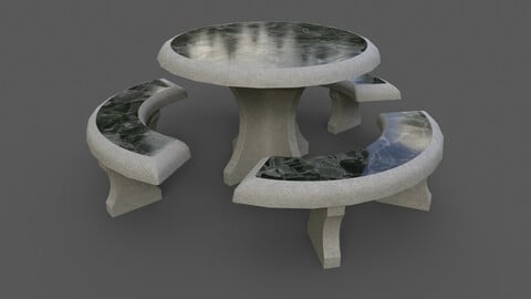 PBR Concrete Picnic Table B
