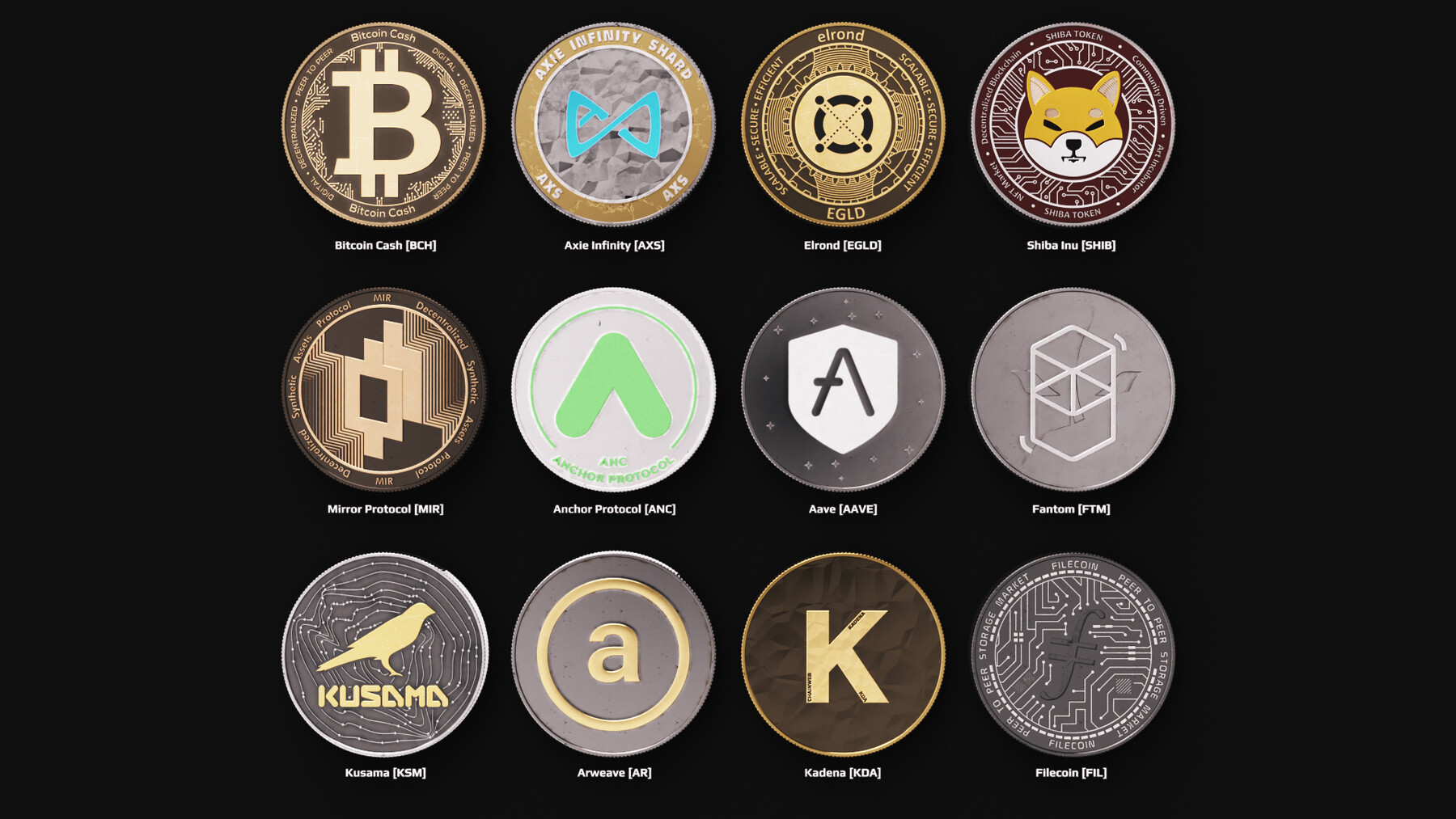 ArtStation - Collection of 48 Cryptocurrency Coins | Resources