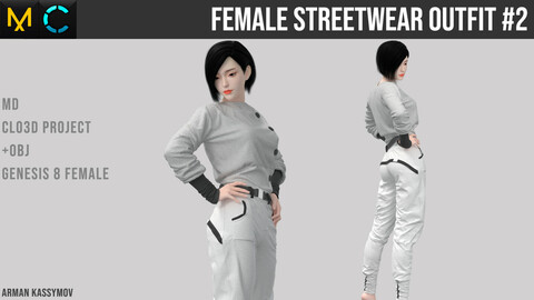 Female Streetwear Outfit #2 Marvelous Designer Project | +.obj