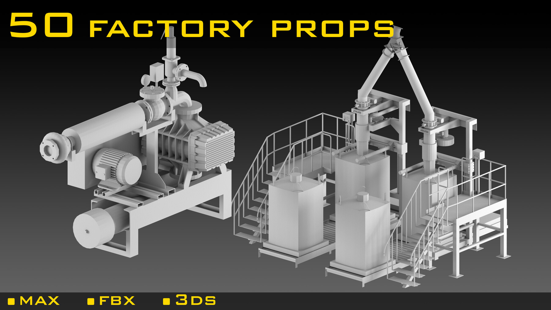 ArtStation 50 Factory props 3d models Resources