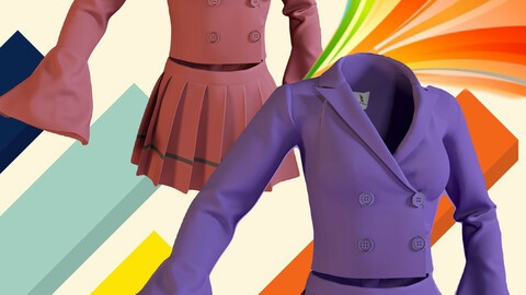 coat and skirts 3d