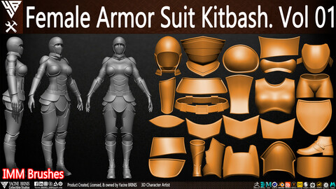 Female Armor Suit Kitbash. Vol 01
