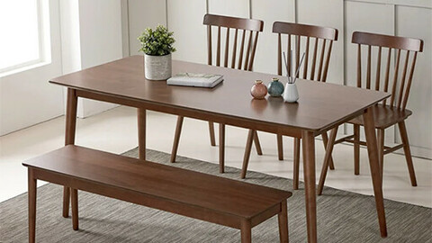 Coco solid wood dining table set