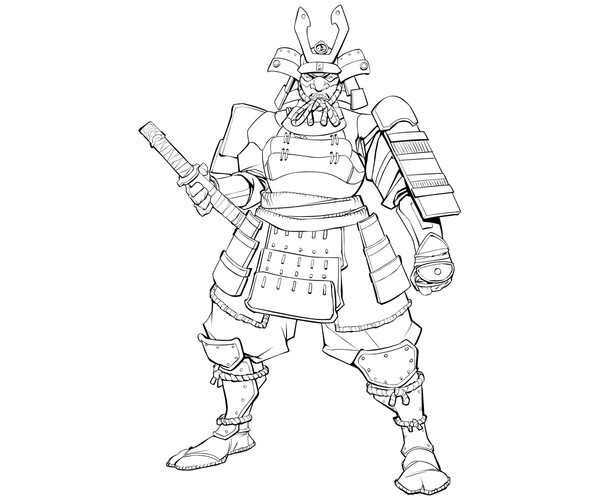 ArtStation - Samurai Warrior Line Art | Artworks