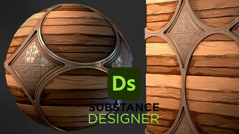 Stylized Wood with Ornaments - Substance 3D Designer