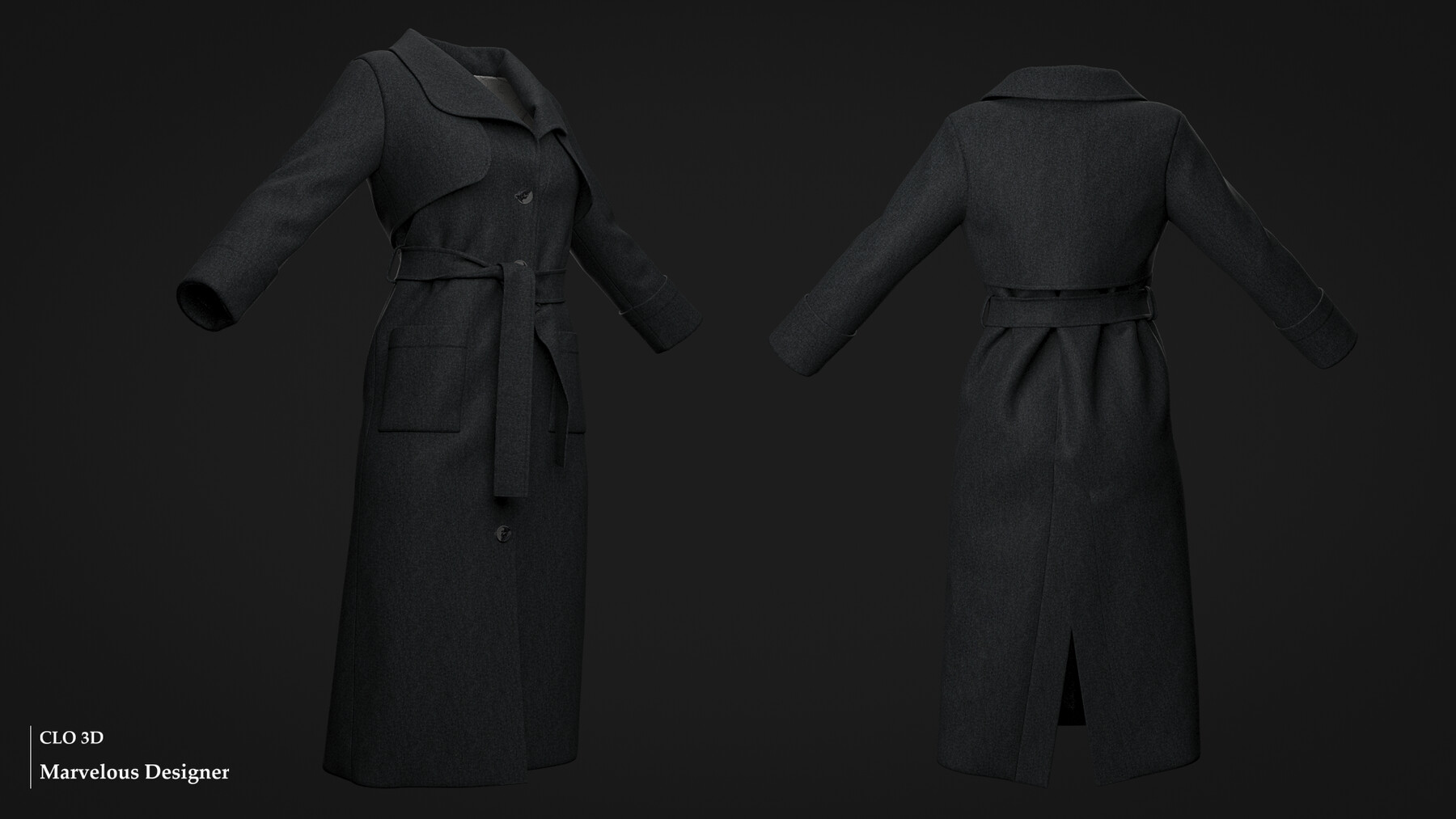 ArtStation - Female coat / Marvelous Designer/Clo3D project file + OBJ ...