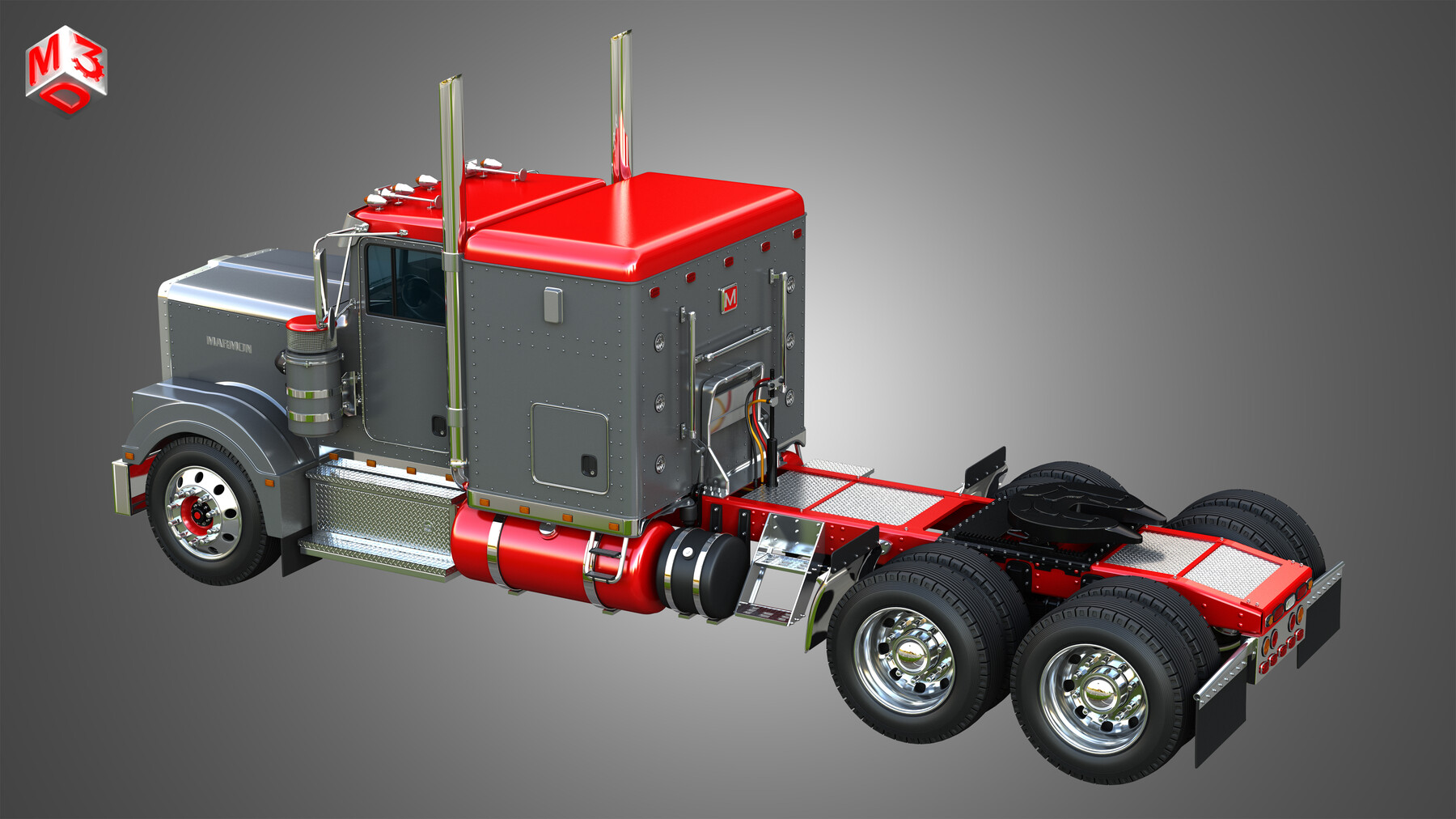 ArtStation - 57P Semi Truck - Low Roof Sleeper Truck - Modified Version ...