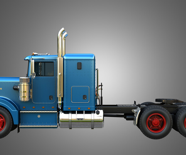 ArtStation - 57P Semi Truck - Small Sleeper Truck - Vintage Version ...