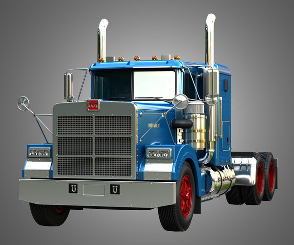 ArtStation - 57P Semi Truck - Small Sleeper Truck - Vintage Version ...