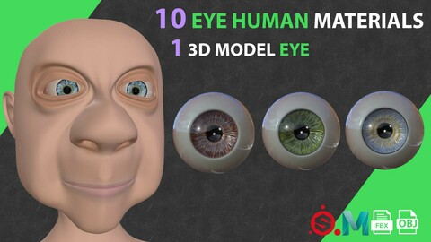 10 Eye Human Material and Eye 3d Model