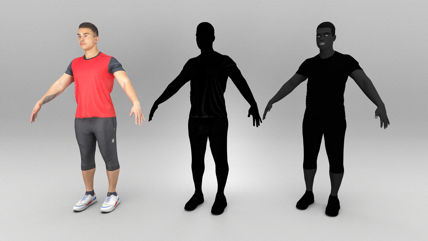 ArtStation - Athletic man in sportswear in A-pose 364 | Game Assets