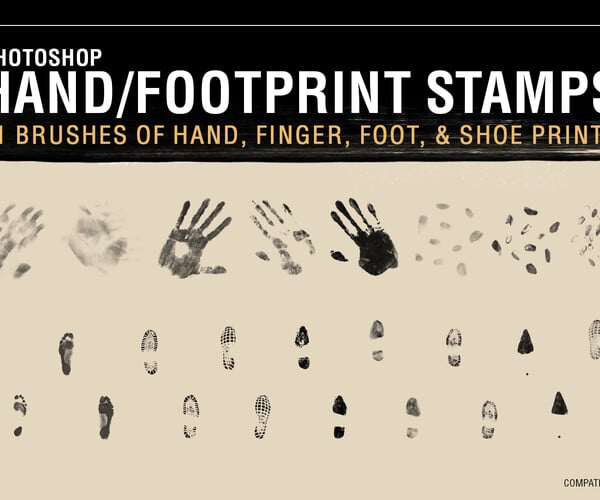 ArtStation - Handprint & Footprint Brush Stamps | Brushes