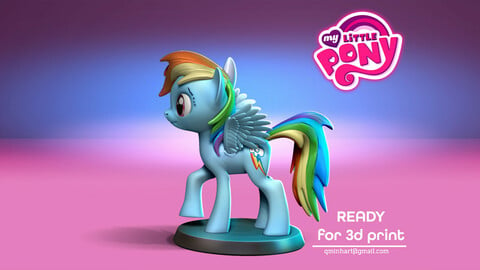 My Little Pony: Friendship is Magic - Rainbow Dash - 3D Print STL