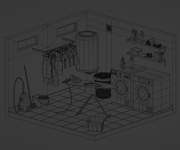 ArtStation Laundry room Game Assets