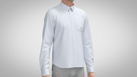 Classic Shirt - Slim Fit, Marvelous Designer, Clo3D +fbx, obj