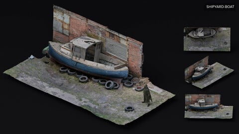 FREE 3D Shipyard asset - Old boat Scan