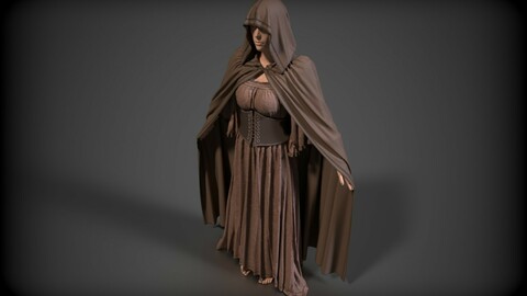 Medieval brown cloak