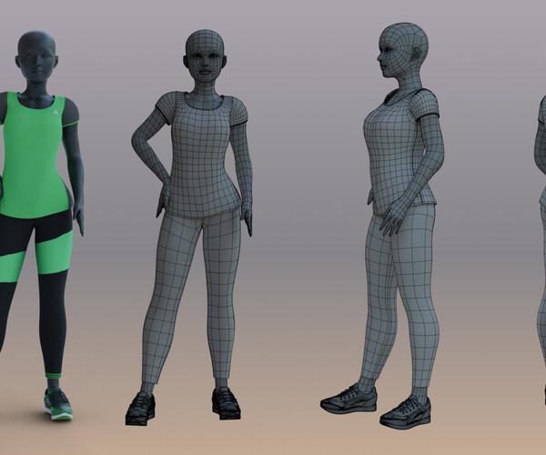 ArtStation - Woman Mannequin V3 Rigged In Blender | Game Assets