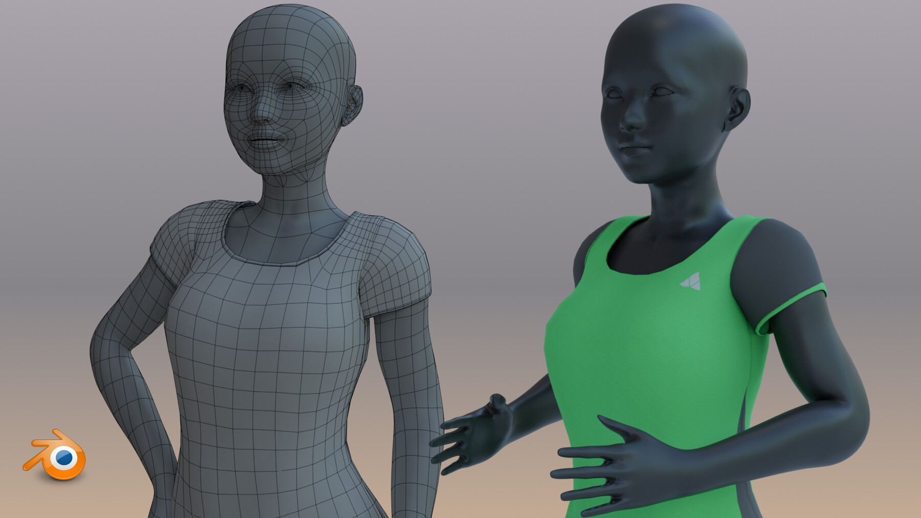 ArtStation - Woman Mannequin V3 Rigged In Blender | Game Assets