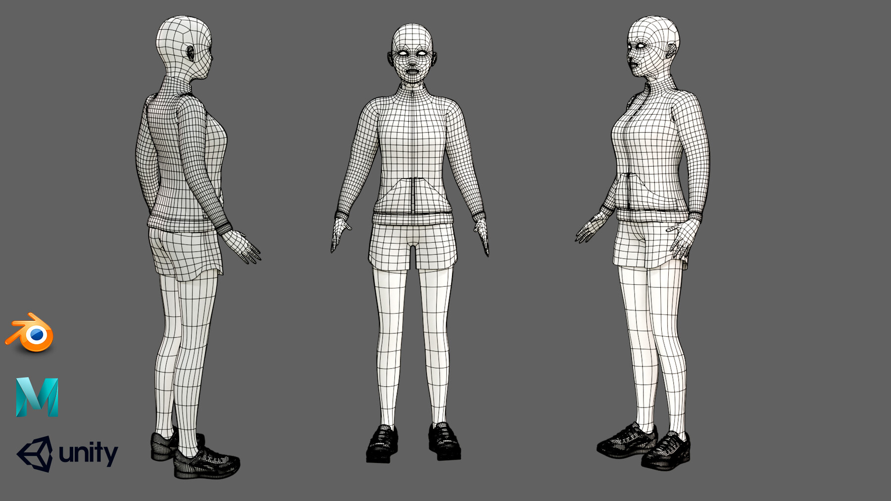 ArtStation - Woman Mannequin V1 Rigged In Blender | Game Assets