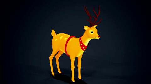 Rigged Cartoon Deer Blender / Unity
