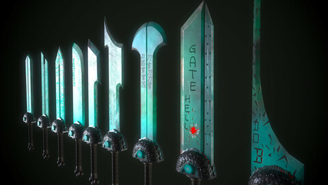 Low poly swords pack