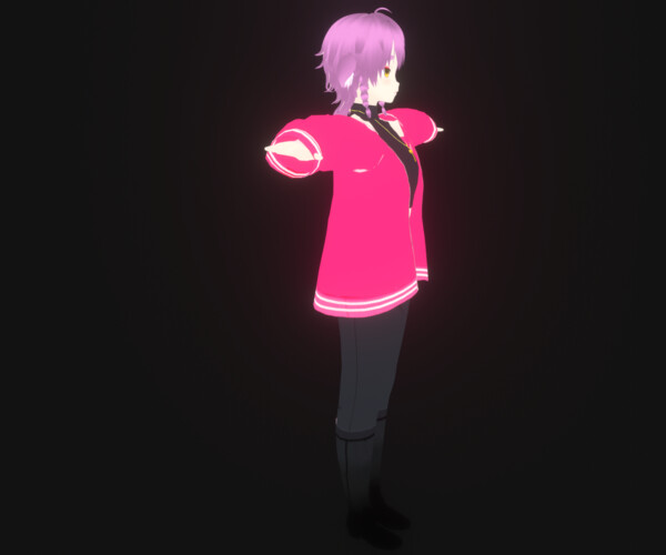 ArtStation - pink cute anime girl character | Game Assets