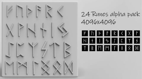 24 Futhark Runes Alpha Pack