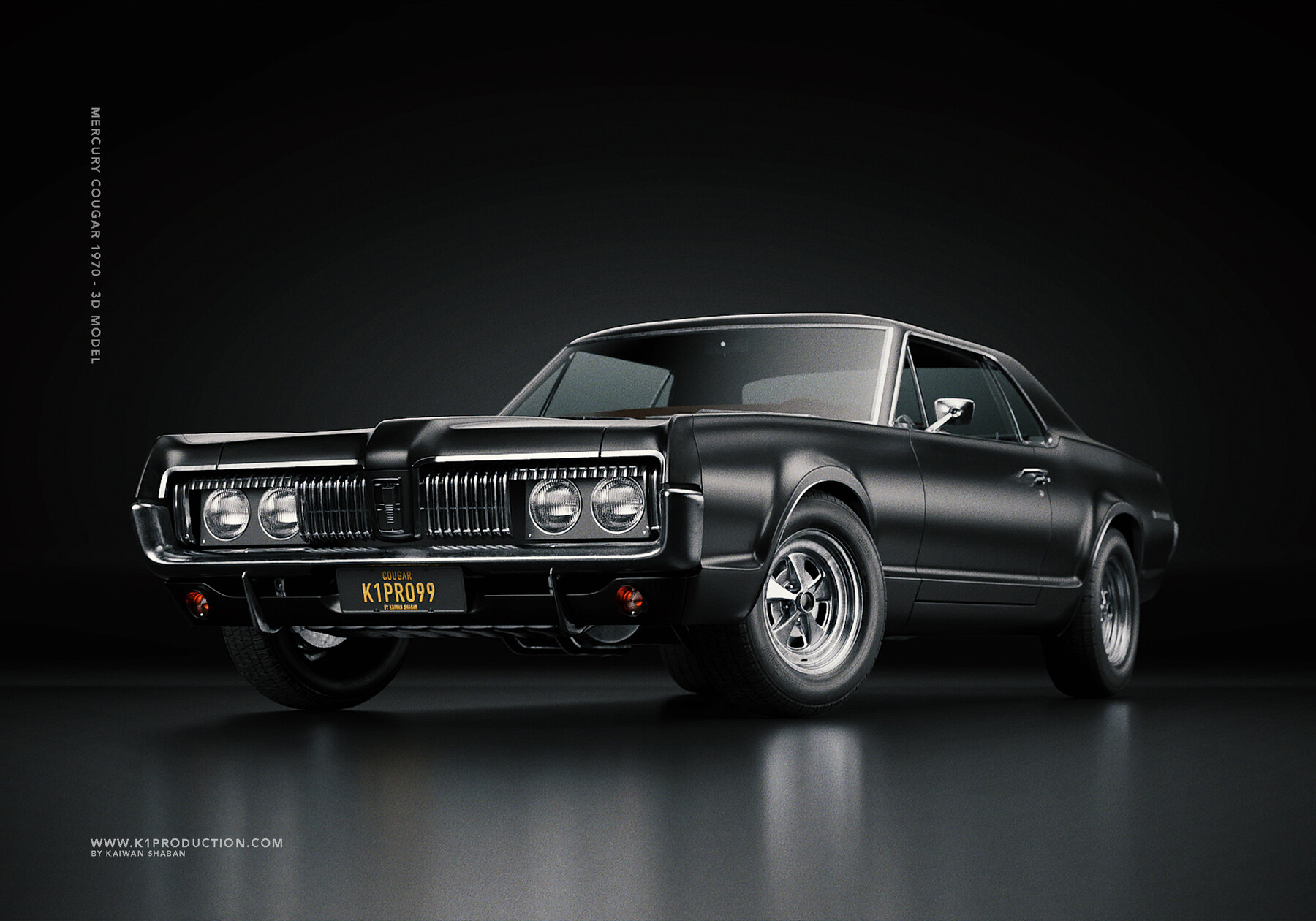 ArtStation - Mercury Cougar 1970 - 3D Model | Game Assets