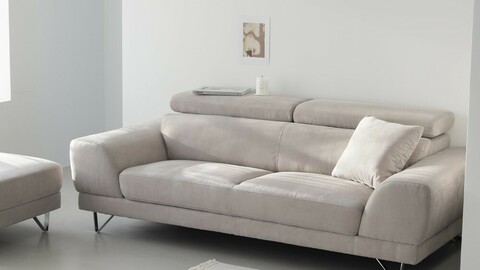 Aqua fabric Ron 3-seater sofa