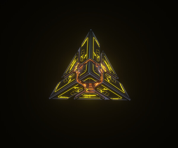 ArtStation - Triangular Pyramid Triangle Sci-Fi Cube Block Matrix Core ...