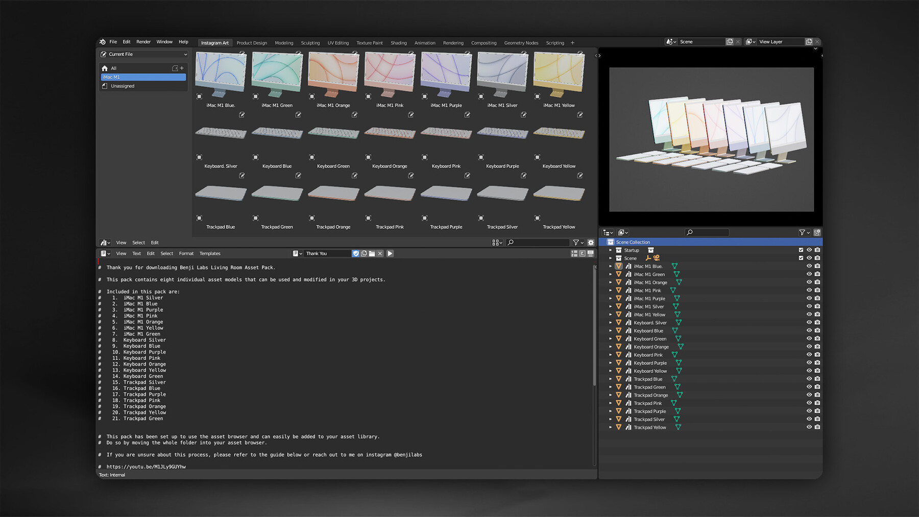 ArtStation iMac M1 Blender Asset Pack Game Assets