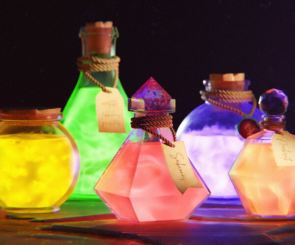 ArtStation - Decorative Bottles Pack (Blender)