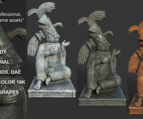 ArtStation - Low poly Mayan Inca Aztec Statue 220511 | Game Assets