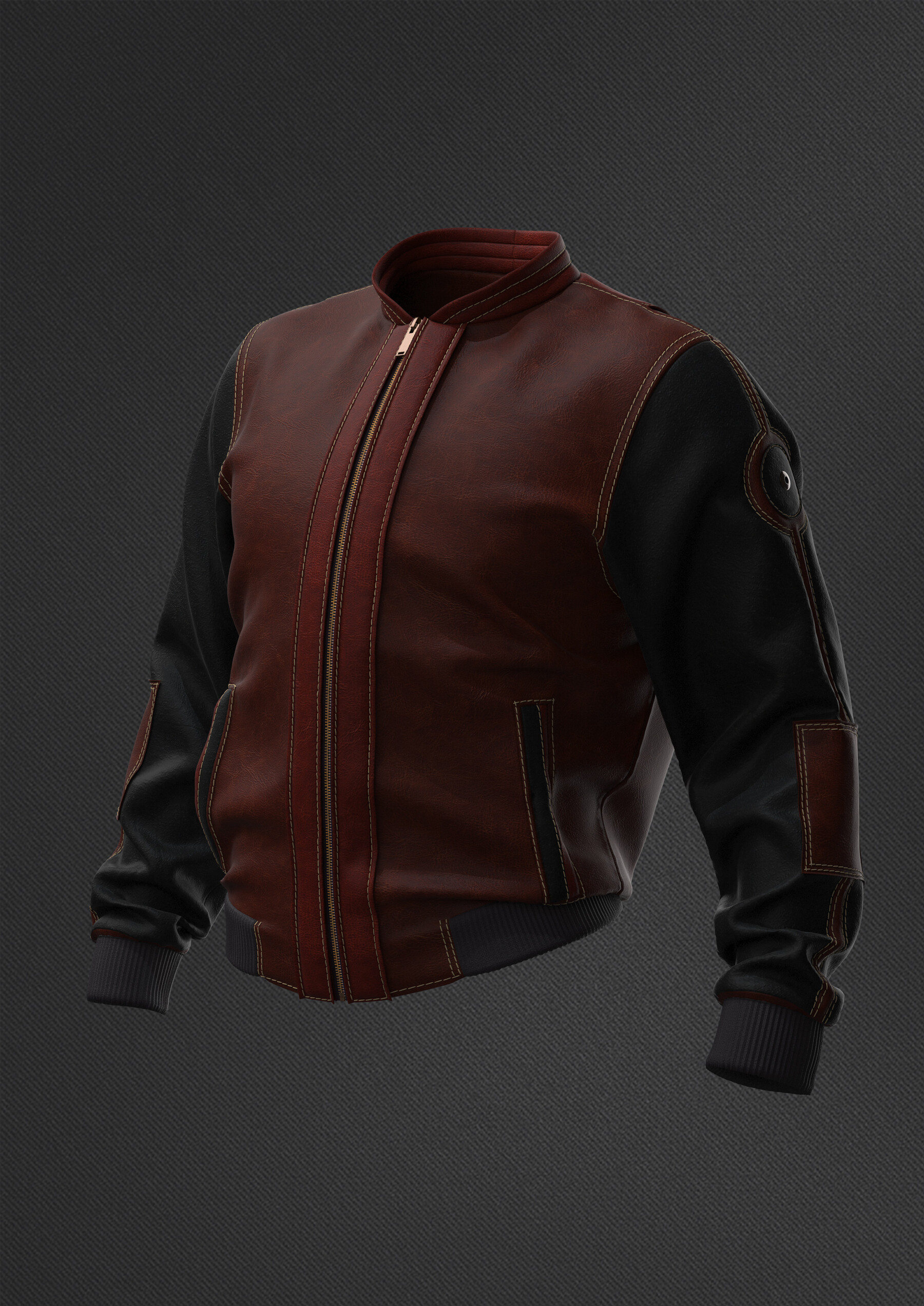 ArtStation - Men's Leather Jacket Outfit