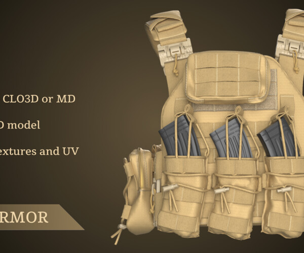 Police Bulletproof Plate Carrier Vest (Marvelous Designer / Clo 3D project)