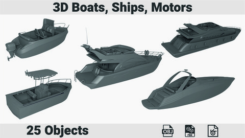 3D Boats, Ships, Motors