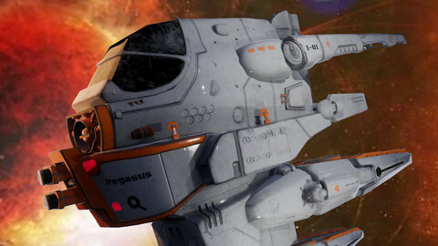 Free lowpoly model Starship "Pegasus"