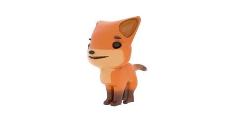 Cute Fox Character  and Texture