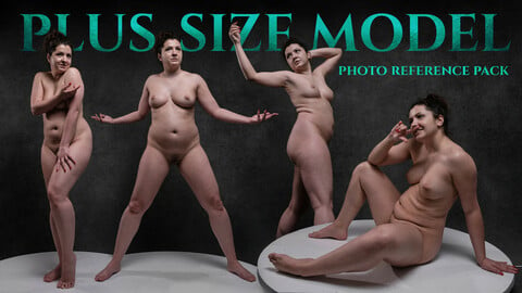 Plus-Size Naked Model Photo Reference Pack For Artists 1124 JPEGs