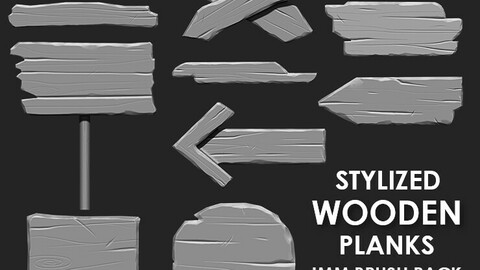 Stylized Wooden Plank IMM Brush Pack 10 in One Vol.4