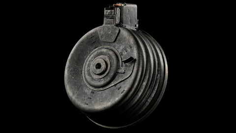 AK Drum Magazine 75 Round Kalashnikov Assault Rifle (Game Ready)