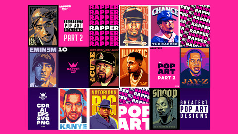 GREATEST POP ART DESIGNS - RAPPER ARTWORKS THEME part 2