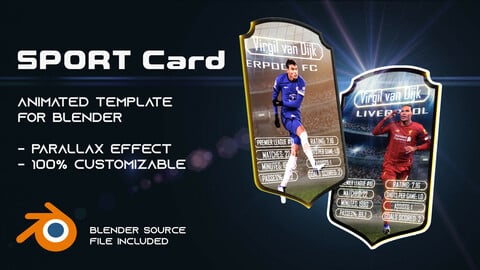 Animated Nft Sport Card Template For Blender