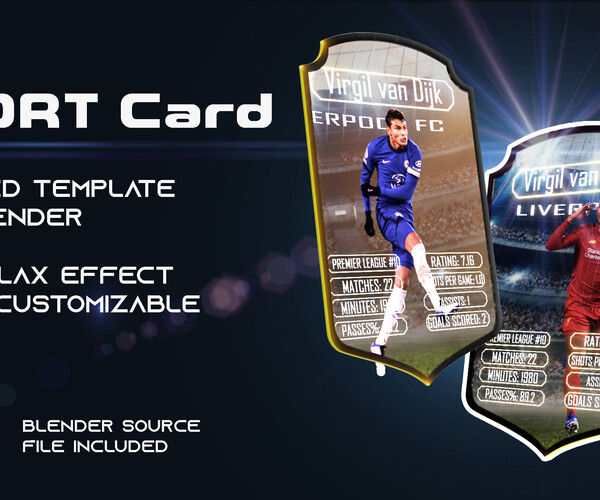ArtStation Animated Nft Sport Card Template For Blender Game Assets