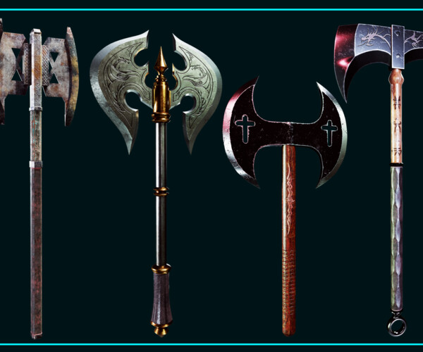 ArtStation - 5 Epic Axe For Unreal Engine Vol 01 | Game Assets