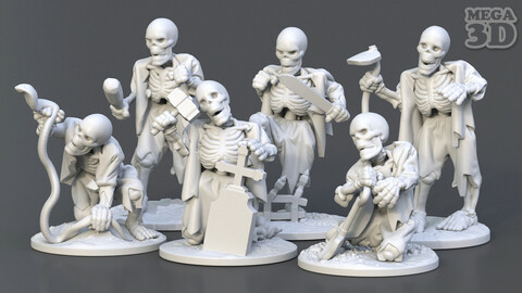 Immortal Skeleton Army 3D print model